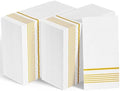 600 Paper Dinner Napkins, 2 Ply Gold and White Guest Hand Towels for Party by JOLLYCHEF