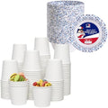 JOLLY CHEF Disposable Paper Cups and Bowls, Printed Paper Bowls 16 oz 156 Count, 4 oz Small Paper Cups 300 Pack for Bathroom,Mouthwash and Daily Use by JOLLYCHEF