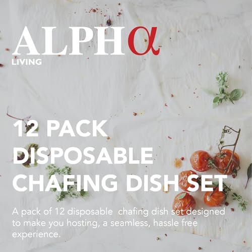 Alpha Living 12-Pack Disposable Chafing Dish Buffet Set with Fuel Cans - Image 2