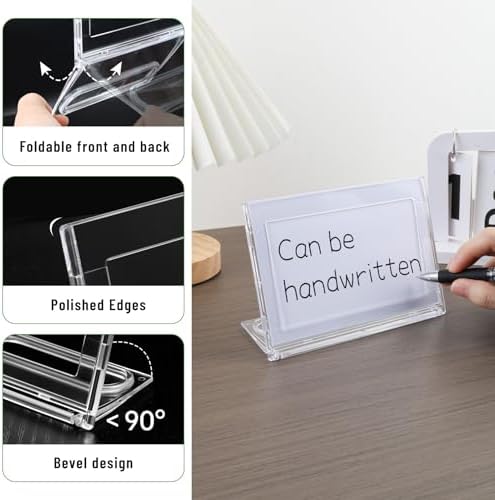 10 Pack 4x6 Inch Sign Holder Horizontal, Double-Sided Usage with Swivel Base for Table Display, for Office, Store, Restaurant, Retail Counters, for Menu, Message Board, Note - Image 3