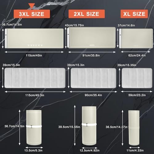 FYY Extra Long Warming Mat for Food with Heat Resistant Pad, Prevent Countertop Cracks, Keep Meal Warm, Rapid and Full Surface Heating, 6 Temp Settings, 6H Timer, Rollable Portable Food Warmer, Khaki - Image 3