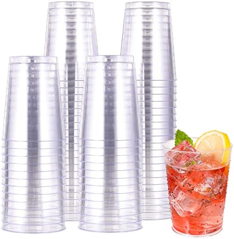 JOLLY CHEF 100 Pack 10 oz Clear Plastic Cups, Disposable Party Cups by JOLLYCHEF
