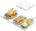 FEPPO Electric Warming Tray with Independent Temp Control, 31"x15" Glass Surface Warming Mat for Food, 10 Temp Settings and Timer, 2-in-1 Food Warmers for Parties Buffet by FEPPO