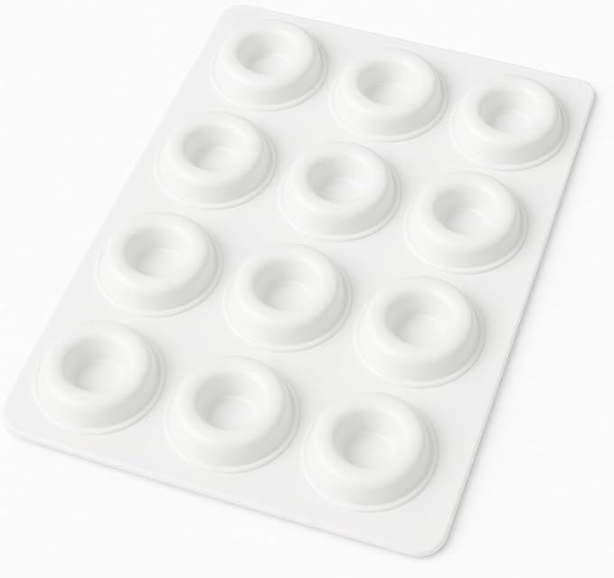 Small White Door Knob Bumpers - Made in USA - Self-Adhesive Door Handle Stoppers Wall Protectors, Rubber Feet for Speakers, Electronics, Furniture - 12 pcs