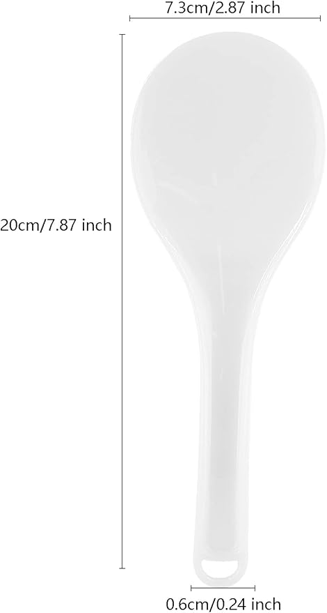 2-Piece Plastic Rice Paddle & Spoon, Non-Stick Rice Scoop & Shovel, 7.87 Inch (White E)