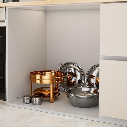 Chafing Dishes for Buffet, 4 Pack 5QT Round Stainless Steel Chafing Dish Set for Home Parties, Christmas Gatherings, Catering Events Complete Buffet Warmer Set (Rose Gold 2) - Image 6
