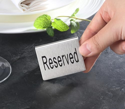 New Star Foodservice Stainless Steel Table Tent Sign, Silver, 2"x1.5", Set of 2 - Image 6