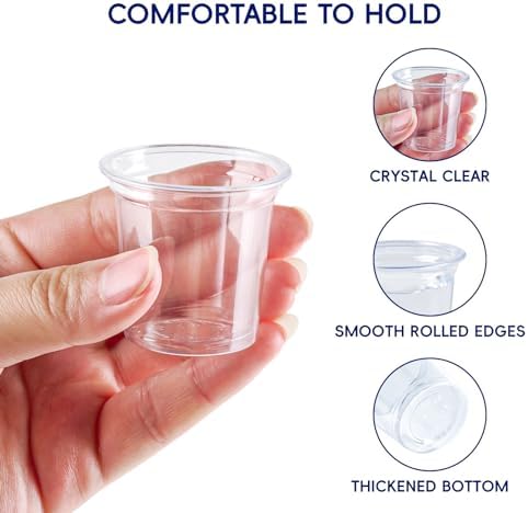 JOLLY CHEF 1000 Pack Plastic Shot Glasses 1 oz Clear Disposable Jelly Cups - Image 4
