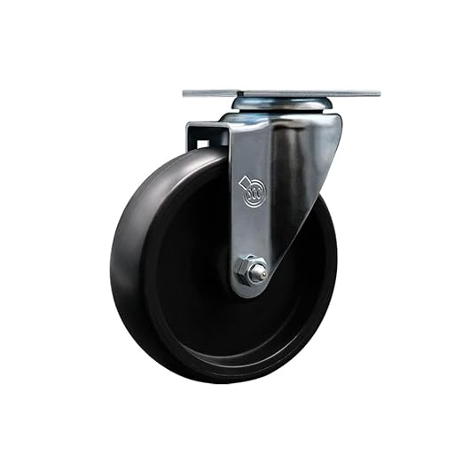 Service Caster Brand Replacement Caster for Uline Caster H-5536S - Swivel Top Plate Caster with 5 Inch Polyolefin Wheel - Light Duty Replacement Caster - Fits Carts, Dollies and Poly Box Trucks H-592