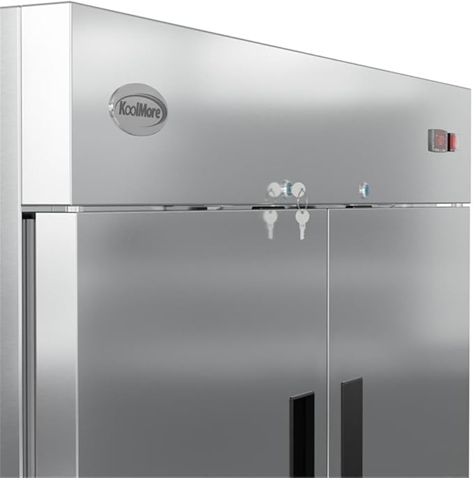 Pemberly Row 54" Commercial Stainless Steel Half Door Reach-in Freezer in Silver