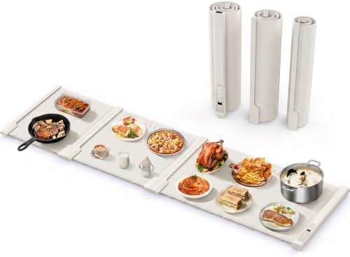 3-in-1 Expandable Warming Mat for Food, 54" x 16", Beige by Unknown