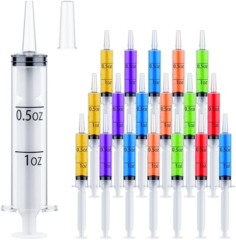 JOLLY CHEF 500 Pack 1.5 oz Jello Shot Syringes with Caps, Plastic Syringes by JOLLYCHEF