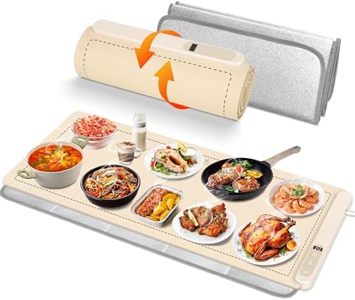 Warming Mat for Food,36"x16" Large Food Warmer Mats Beige Pad by OcePor