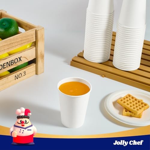 JOLLY CHEF 500 Pack Kraft Sleeves for 10, 12, 16, 20 oz Coffee Cups, 1000 Pack Disposable Paper Coffee Cups 12 oz with Brown Sleeves - Image 6