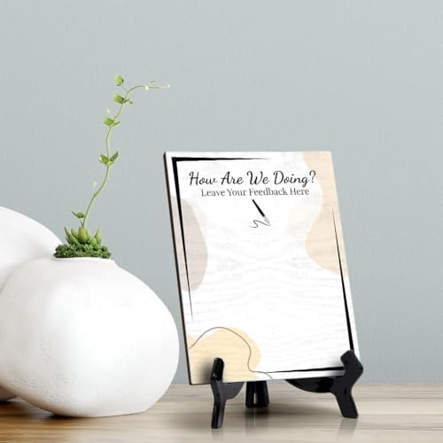 How Are We Doing? Leave Your Feedback Here 6x8 Dry Wipe Table Sign Easy Installation | Restaurant & Bar | Customer Input | No Pen Included - Image 2
