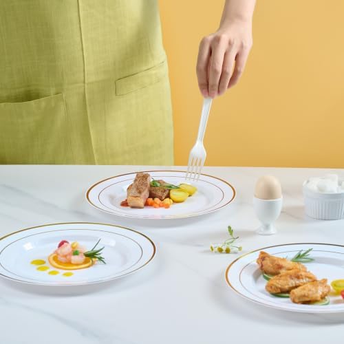 200PCS Plastic Plates 10 Inch Heavy Duty Disposable Plates for Everyday Use - Image 5