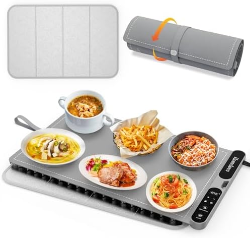 Homelove Warming Mat for Food - 7 Temps, 8H Timer, for Buffets Party Grey by Homelove