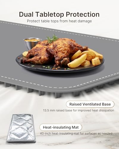 Warming Mat for Food Extra Large 40" x 15" with Insulation Pad - Image 6