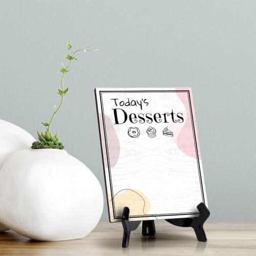 Today's Desserts 6x8 Dry Wipe Table Sign Easy Installation | Restaurant & Bar | Perfect To Clearly Direct Customers & Advertise Specials | No Pen Included - Image 2