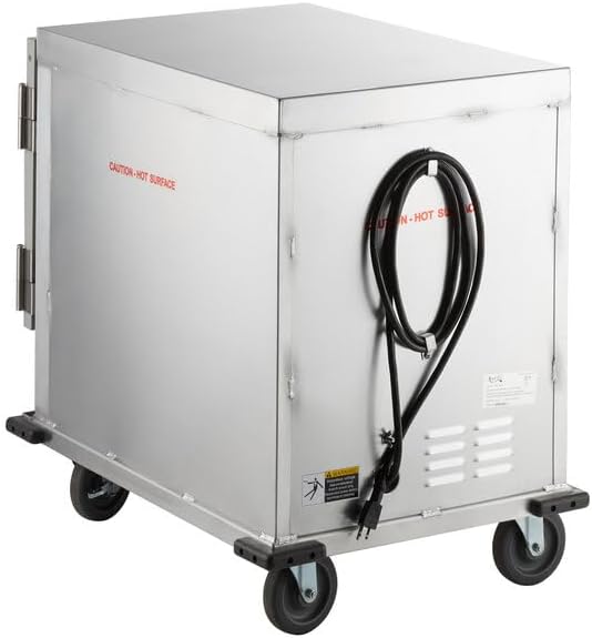 Undercounter Half Size Insulated Heated Holding and Proofing Cabinet, 120V, Clear Door, 11-Pan Capacity, Red/Silver, 22.7x33.2x31.6 Inches