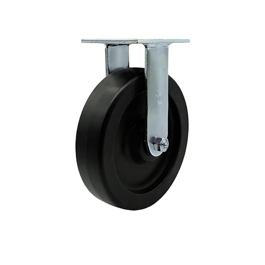 Service Caster Brand Replacement Caster for Uline Caster H-3323R - Rigid Top Plate Caster with 8 Inch Polyolefin Wheel - Heavy Duty Replacement Caster - Fits Platform, U-Boat and Panel Trucks H-1827