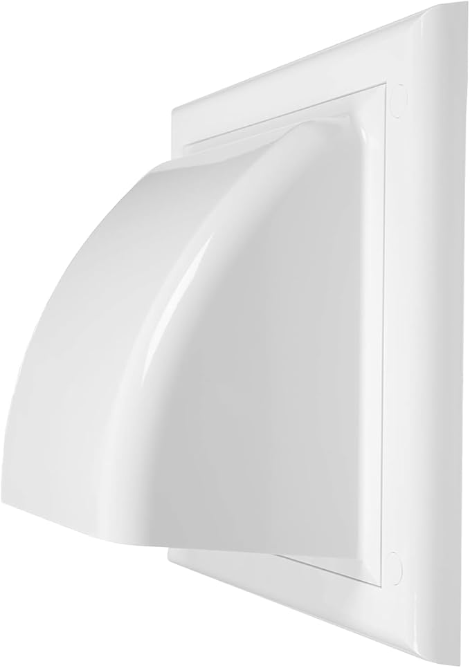 Repa Market 4 Inch Dryer Vent Cover Outside with Backdraft Damper - White ABS Plastic Exhaust Vent Hood - Wall Vent Cover - Outside Dryer Vent Cover for Dryer Vent Hose, Bathroom Vent Cover, AC Vent