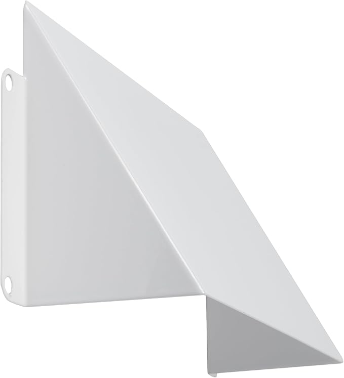 5.5" x 3" White Galvanized Steel Vent Cover - Duct Exhaust/Inlet Rain Deflector - Weatherproof Guard for Open Ventilation Systems - Indoor/Outdoor Vent Hood - Air Vent Grille Protection Roof