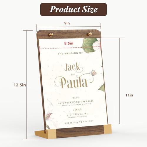 PPH-Sisy 2 Pack Acrylic Sign Holders 8.5 x 11 with Wood Base, Tabletop Display Sign Stand for Menu Flyer Poster, Clear Acrylic Paper Frame for Restaurant Coffee Shop Hotel Office Exhibition - Image 3