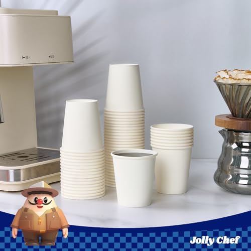 JOLLY CHEF 5 oz Paper Cups, White 500 Count Disposable Bathroom Mouthwash - Image 4