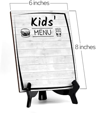 Kids' Menu 6x8 Dry Wipe Table Sign Easy Installation | Restaurant & Bar | Perfect To Clearly Direct Customers & Advertise Specials | No Pen Included - Image 7