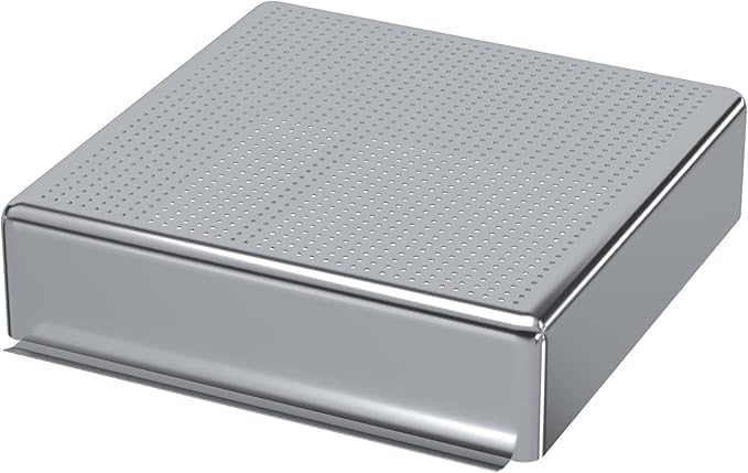 Pre-Rinse Basket with Stainless Steel Slides | Premium Quality Stainless Steel Scrap Basket for Commercial Sinks | 19 3/8" x 19 3/8" x 3.5"