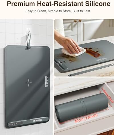 Warming Mat for Food (24"x16") - iTRUSOU 7-Level Electric Warming Tray with 400W High-Power, Timer 0–99H & Built-In Strap - Rollable Large Food Warming Mat for Parties & Buffet - Image 5