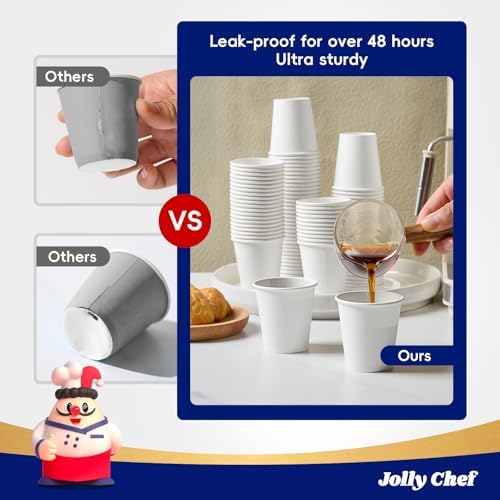 JOLLY CHEF 3oz Paper Cups 300 Packs Hot Beverages Disposable Bathroom Cups - Image 3