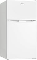 BANGSON Mini Fridge with Freezer, 2 Door Small Refrigerator with Freezer, Small Fridge for Bedroom, 3.2 CU.FT, For Home, Office, Dorm, Garage or RV, White