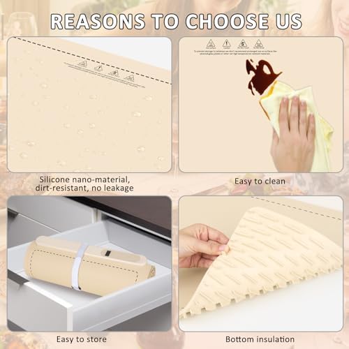 Warming Mat for Food,36"x16" Large Food Warmer Mats for Countertop(Beige) - Image 6