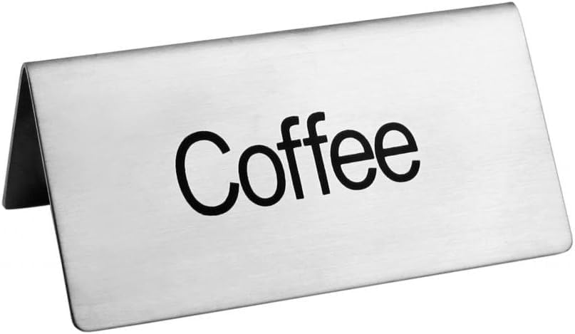 New Star Foodservice Stainless Steel Table Tent Sign, Silver, 3"x1.5" (Set of 2) - Image 2