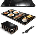 Electric Warming Tray, 4-in-1 Modular Electric Food Warmers Buffet with 7 Temp Settings & Timer, 33"x15" Glass Surface Food Warmer Mat, Warming Trays for Buffets Party & Restaurant & Home Gathering by Willgoon