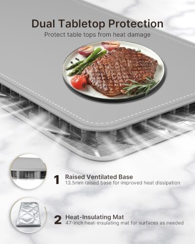Warming Mat for Food Extra Large 47" x 15" with Insulation Pad - Image 6