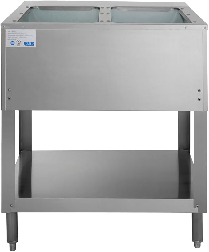 Kratos Commercial Electric Steam Table, 2 Well Stationary Hot Food Table, NSF Certified Food Warmer, 120V, 1000W (28W-109)