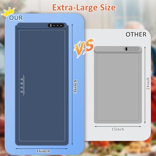 Warming Mat for Food,36"x16" Large Food Warmer Mats for Countertop (Blue) - Image 2