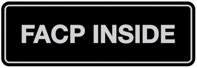 Signs ByLITA Standard FACP Inside Sign | Fire Safety Signage (Black/Silver) - Medium 1 Pack