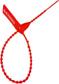 250mm Pull-Tite Security Seal Plastic Seals Signage Numbered(Package of 100) (Red)