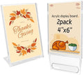 2 Pack 4x6 Inch Small Sign Holder Vertical, Double-Sided Usage with Swivel Base for Table Display, for Office, Store, Restaurant, Retail Counters, for Menu, Message Board, Note by Unknown