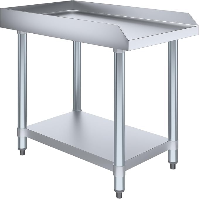Stainless Steel Equipment Stand with Undershelf + Casters, Heavy Duty, Commercial Grade, NSF Certified (30" Width x 18" Length)