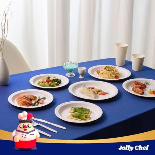 JOLLY CHEF 10 inch 140 Pack Disposable Paper Plates - Image 7