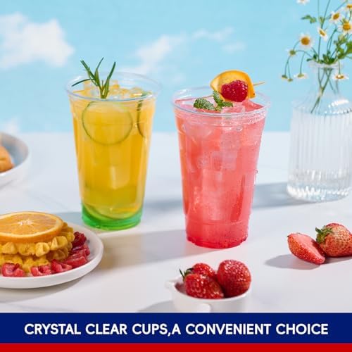 JOLLY CHEF 20 oz Plastic Cups, 1000 Pack Disposable Clear Drinking Cups - Image 7