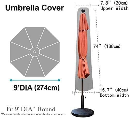 EliteShade USA Patio Outdoor Market Patio Umbrella Cover for 9 Ft Umbrella, Water Resistant (Beige)