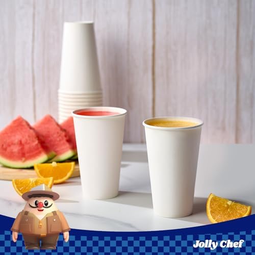 JOLLY CHEF 16 oz Paper Coffee Cups, White Drinking Paper Cups 180 Count - Image 5
