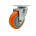 Service Caster Brand Replacement Caster for Uline Caster H-5539S-Swivel Top Plate Caster with 4 Inch Orange Polyurethane Wheel-Light Duty Replacement Caster-Fit Cart, Dollies and Poly Box Truck H-1956