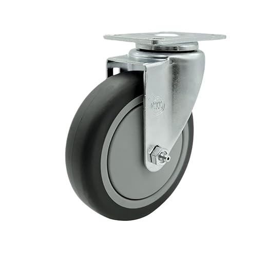 Service Caster Brand Replacement Caster for Uline Caster H-5538S - Swivel Top Plate Caster with 5 Inch Thermoplastic Rubber Wheel - Fits Carts, Dollies and Poly Box Trucks H-4287